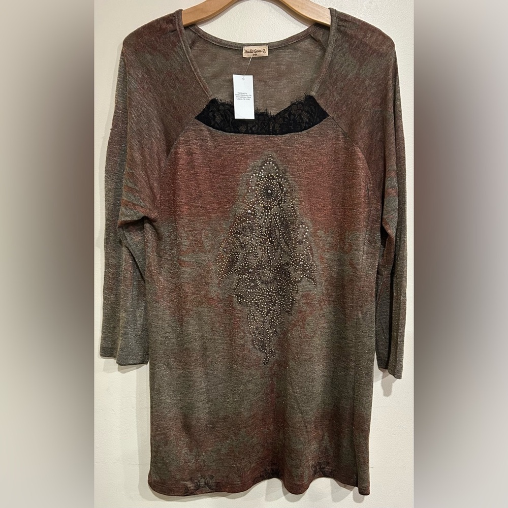 NWT Studio Gem Q Medallion Lace Gemstone Large Whimsigoth Fairy Boho